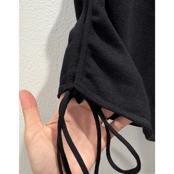 Modern Citizen Women's Medium Black Taryn Ruched Mini Skirt Knit Seawool Blend - Picture 6 of 6